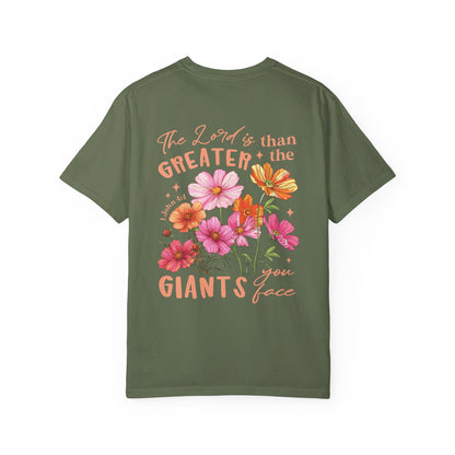 Floral 'Greater Than the Giants' T-Shirt