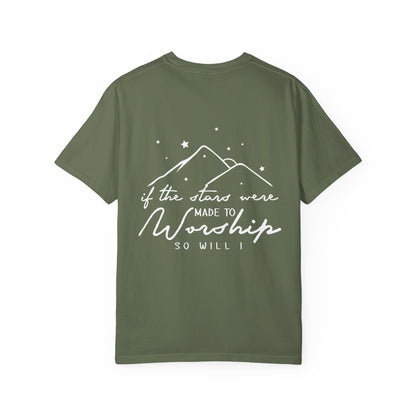 Worship Mountains T-Shirt — “If the Stars Were Made to Worship” Christian Tee