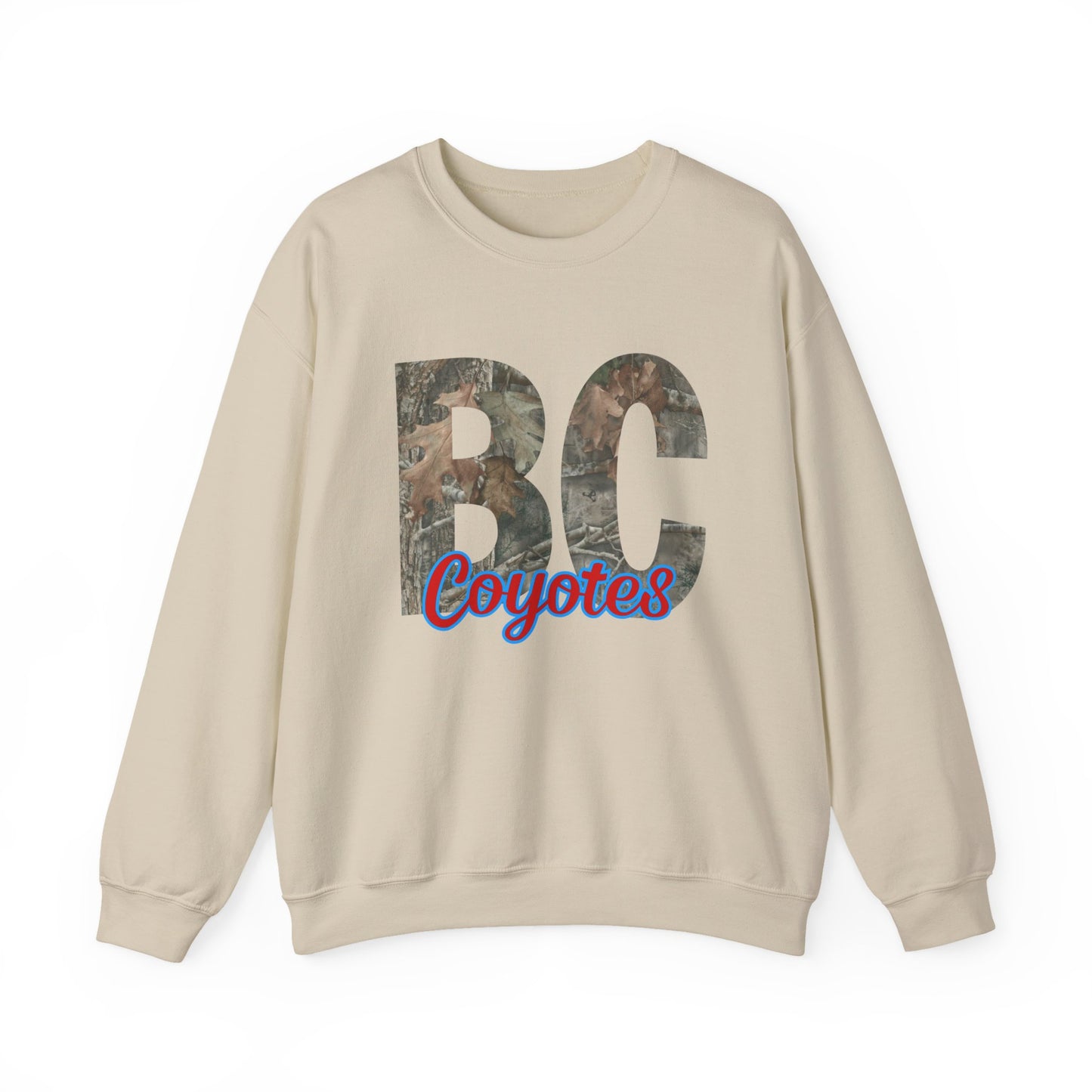 BC Coyotes Camo Lettering Sweatshirt — College Team Crewneck