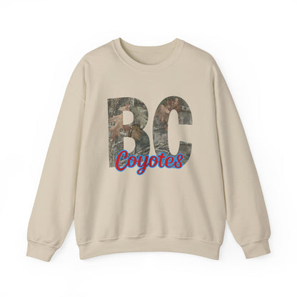 BC Coyotes Camo Lettering Sweatshirt — College Team Crewneck