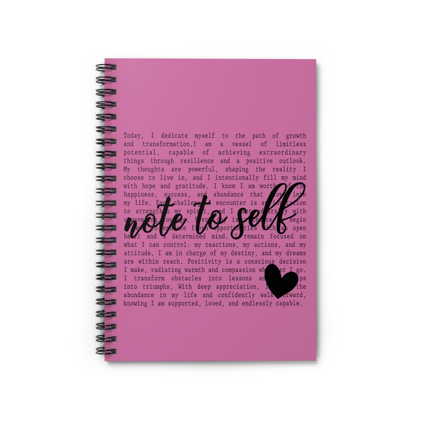 Notebook — "Note to Self" Motivational Spiral Notebook (Ruled)