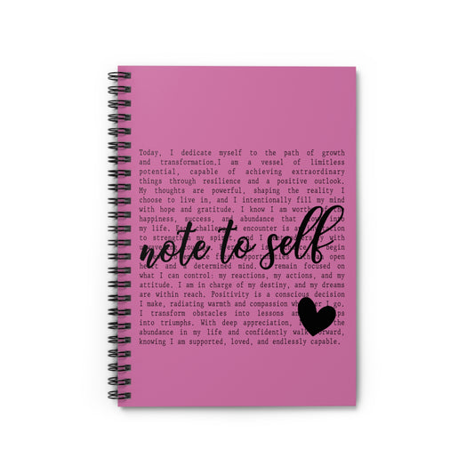 Notebook — "Note to Self" Motivational Spiral Notebook (Ruled)