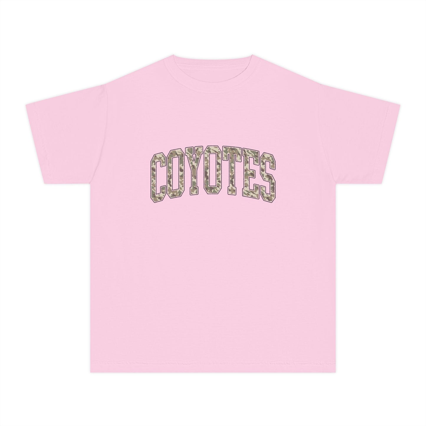 Coyotes Youth Tee — Camo Text Kids Shirt