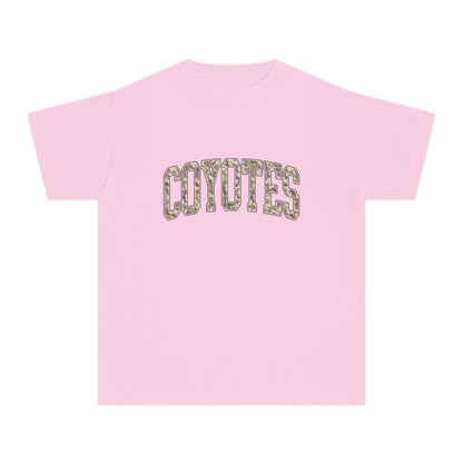 Coyotes Youth Tee — Camo Text Kids Shirt