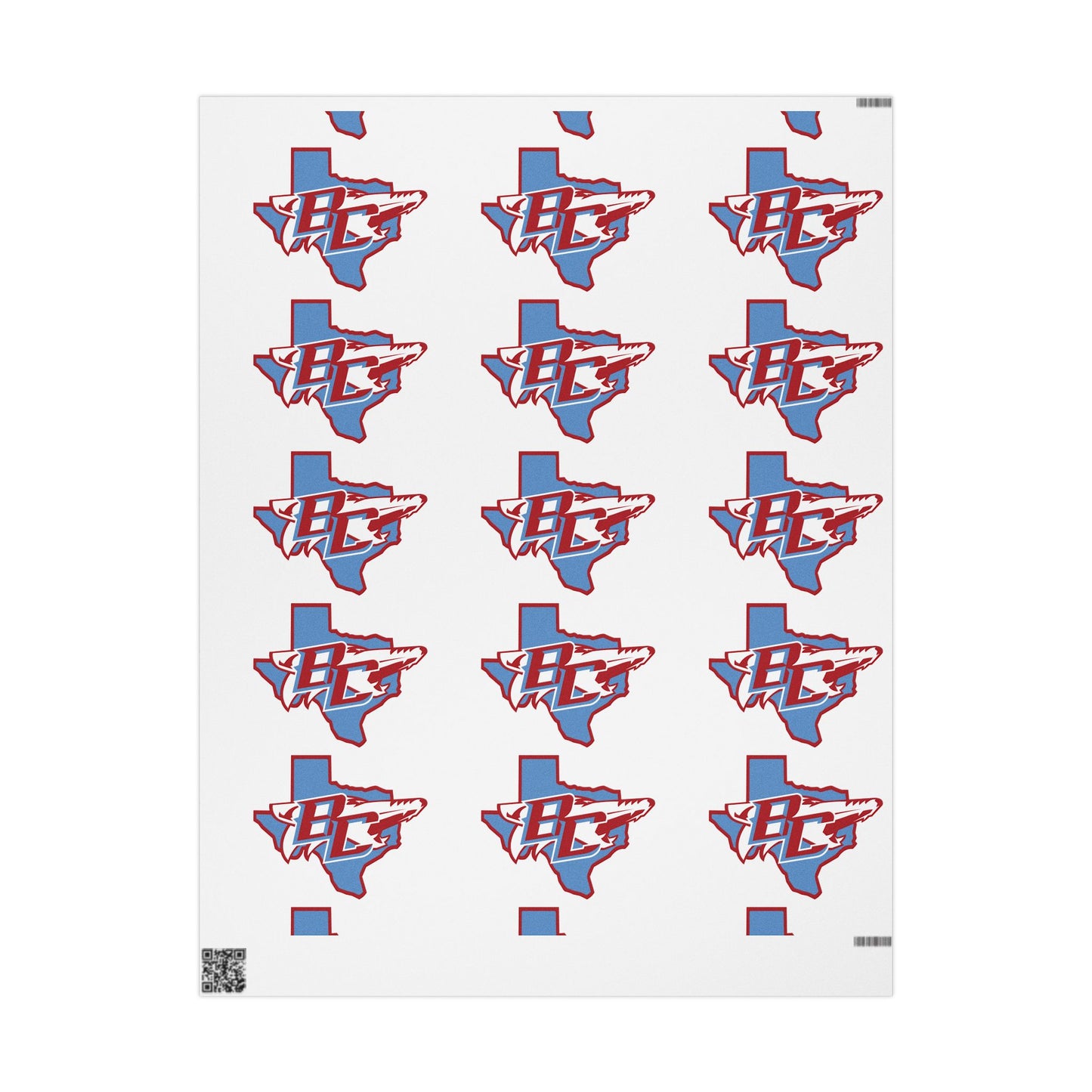 Texas Outline with BC Lettering Wrapping Paper | State Logo Pattern