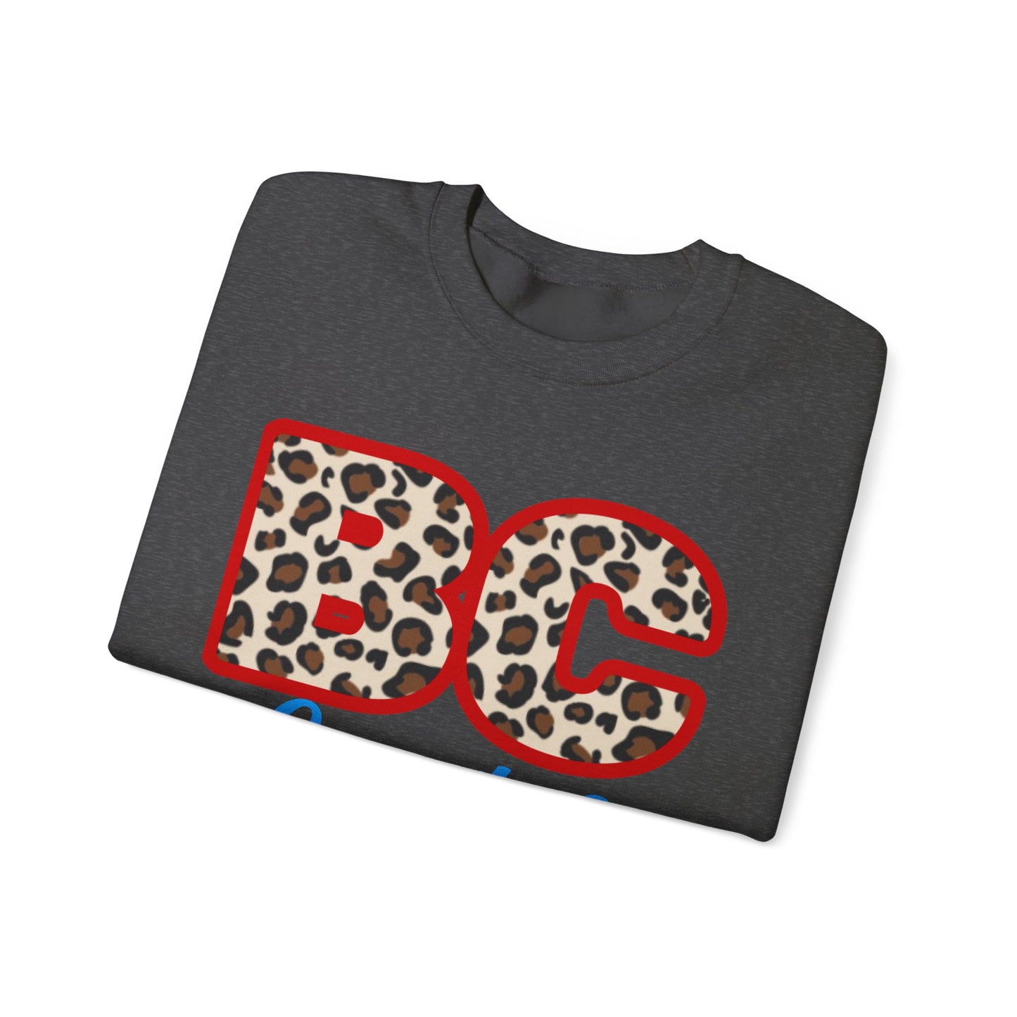 Crewneck Sweatshirt — BC Coyotes Leopard Print Team Logo