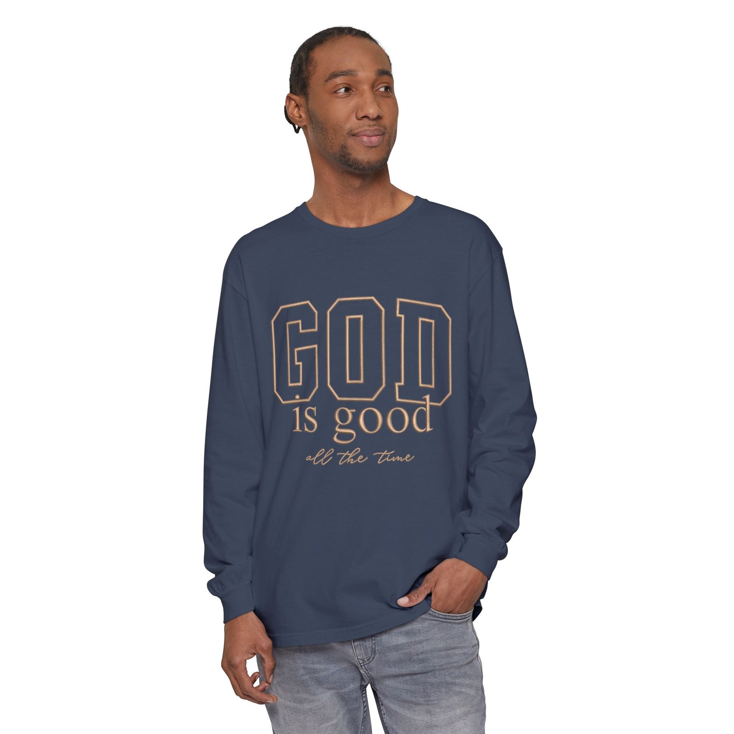 God Is Good Long Sleeve Tee — Faith-Based Inspirational Shirt