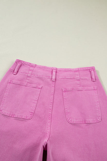 Bonbon 2-Button High Waist Flared Bottom Jeans