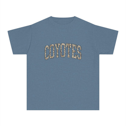 Coyotes Youth Tee — Camo Text Kids Shirt
