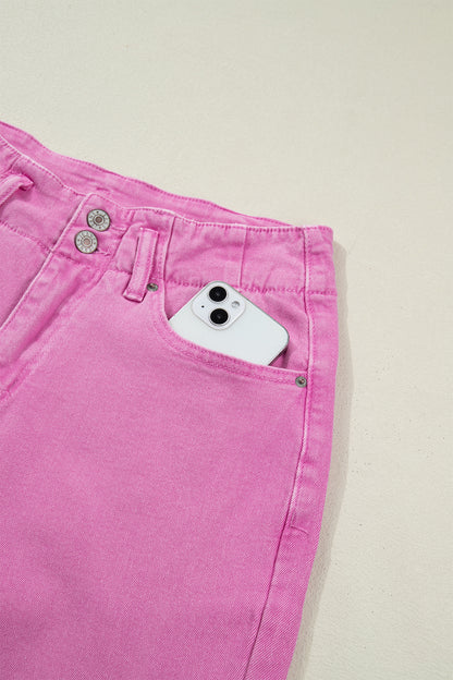 Bonbon 2-Button High Waist Flared Bottom Jeans