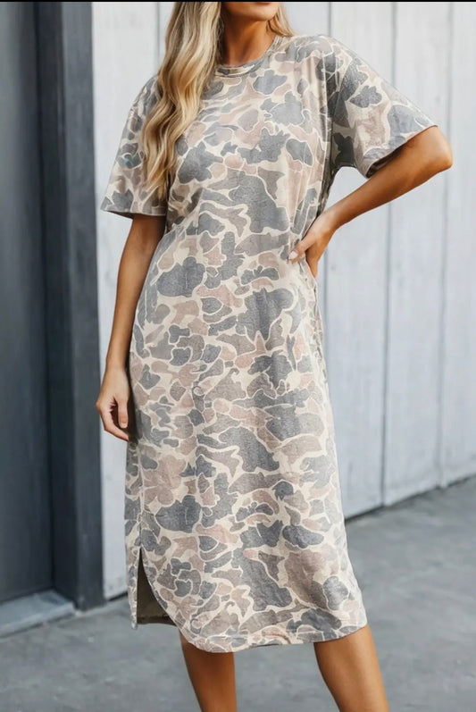 Camo Long Tee Dress