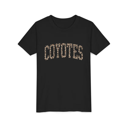 Coyotes Leopard Print Youth Tee — Kids Sports Mascot Shirt