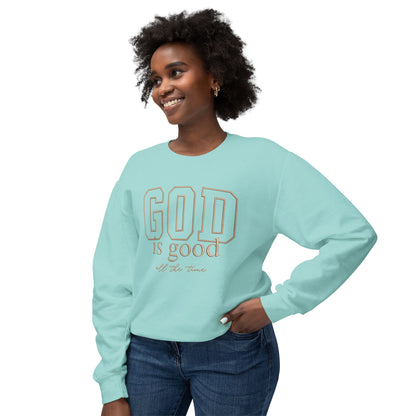 God Is Good Crewneck Sweatshirt — Faith-Based Inspirational Pullover