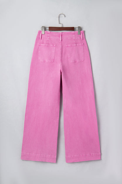 Bonbon 2-Button High Waist Flared Bottom Jeans