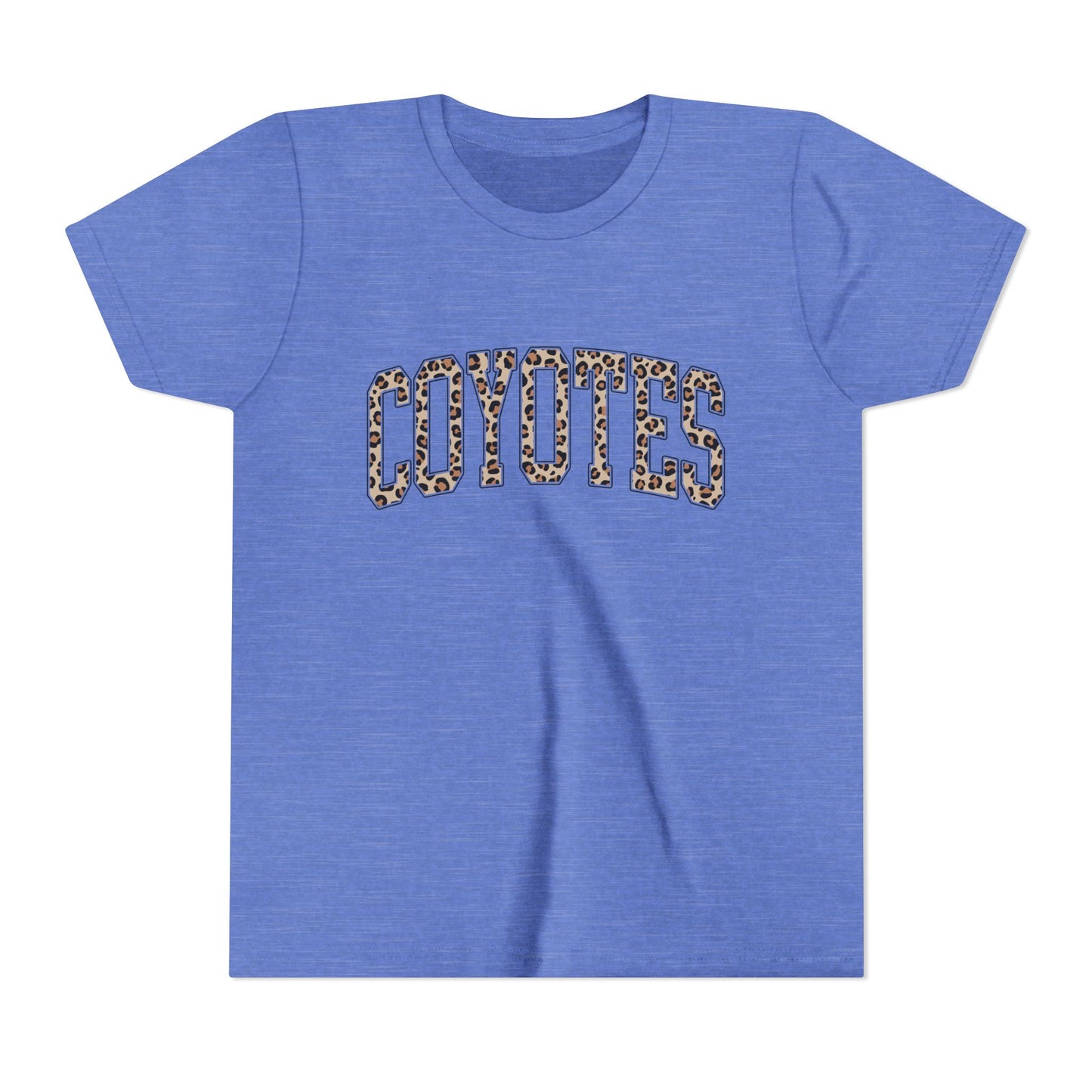 Coyotes Leopard Print Youth Tee — Kids Sports Mascot Shirt