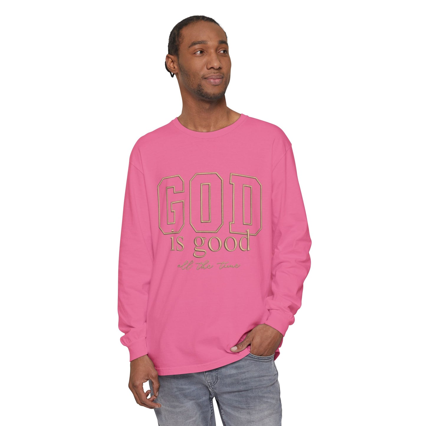 God Is Good Long Sleeve Tee — Faith-Based Inspirational Shirt