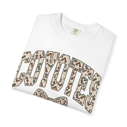 Coyotes Camo Print T-Shirt with Bow — Cute Animal Print Team Tee