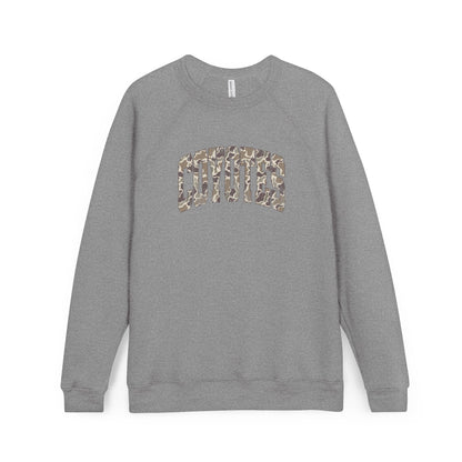 Coyotes Camo Text Sweatshirt — Comfort Fleece Raglan Crewneck
