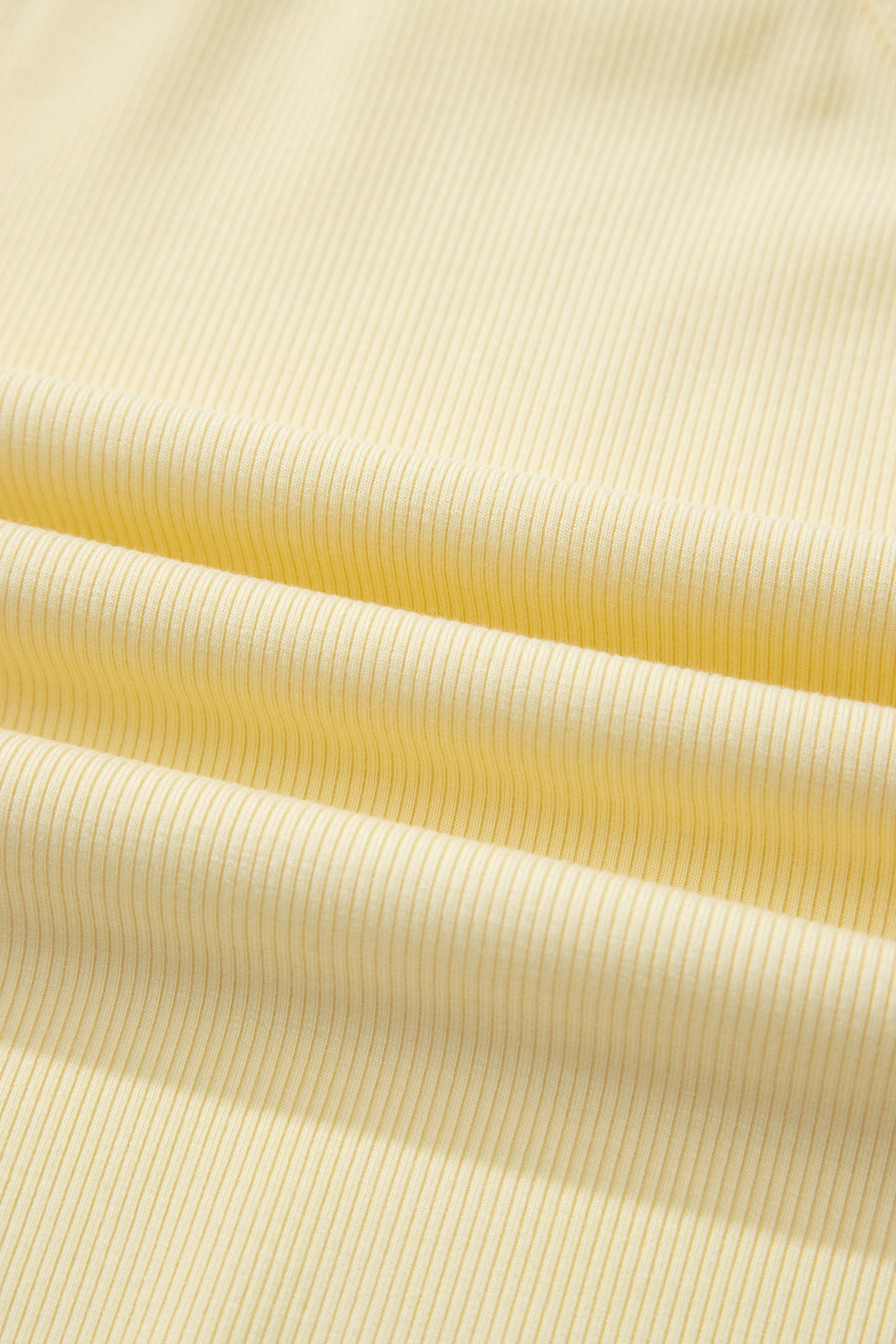 Yellow Cream Slim Ribbed Tank Top and Sweatpants Set