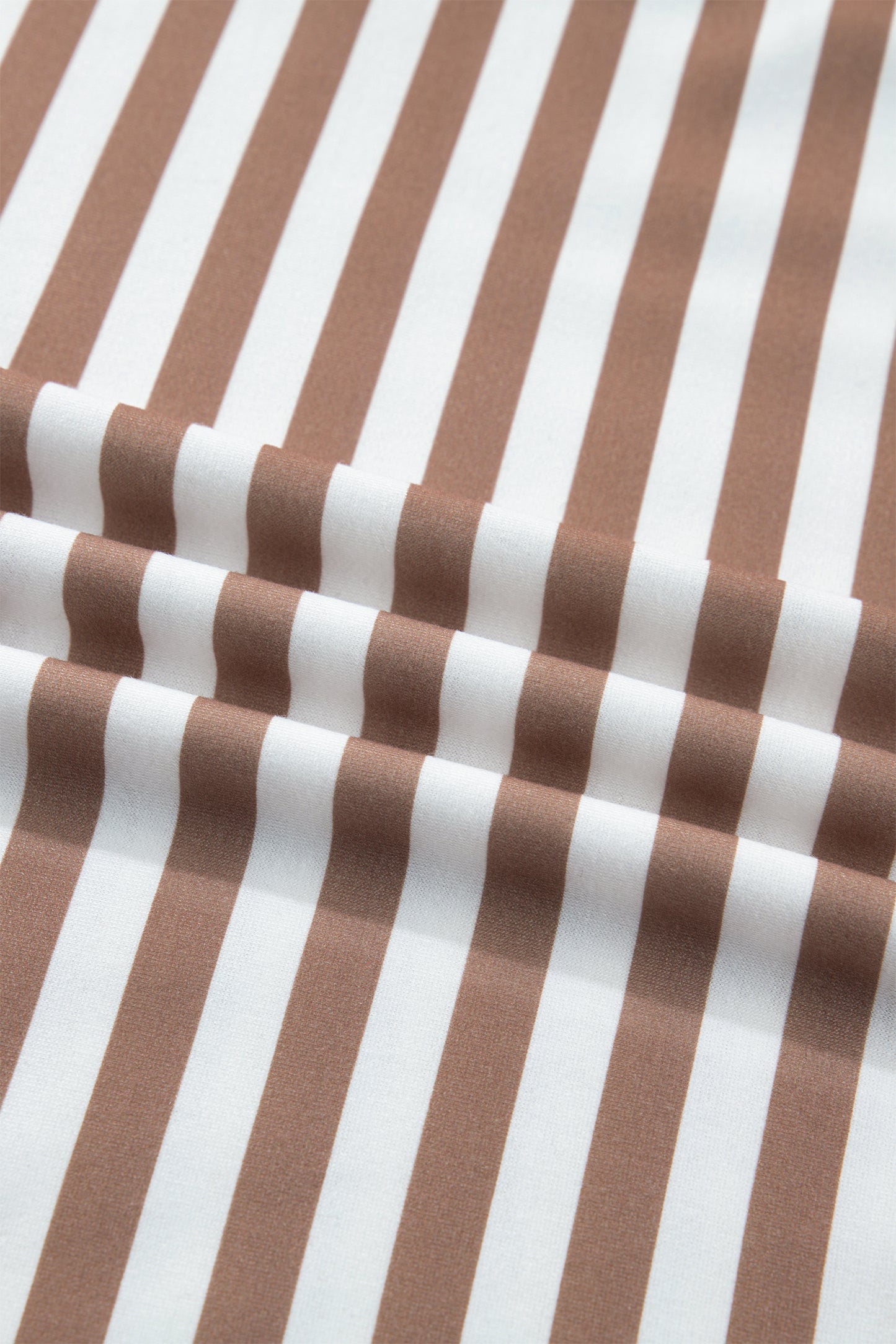 Orange Stripe Short Bubble Sleeve T Shirt