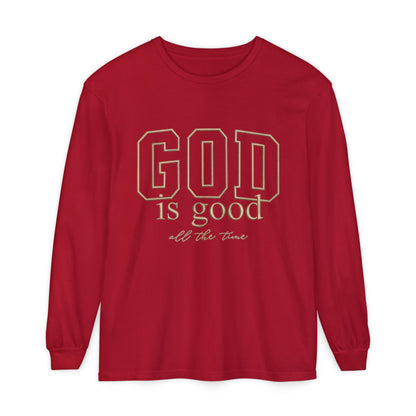 God Is Good Long Sleeve Tee — Faith-Based Inspirational Shirt