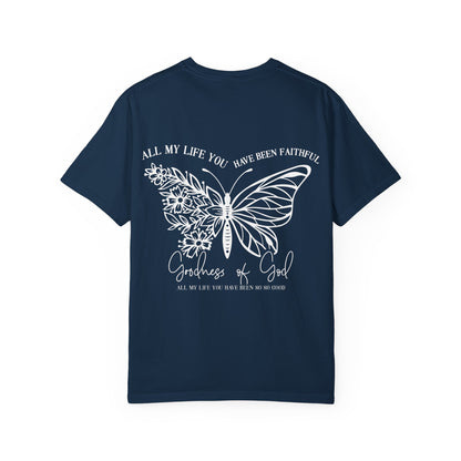 Faith Butterfly T-Shirt — 'All My Life You Have Been Faithful' Christian Graphic Tee
