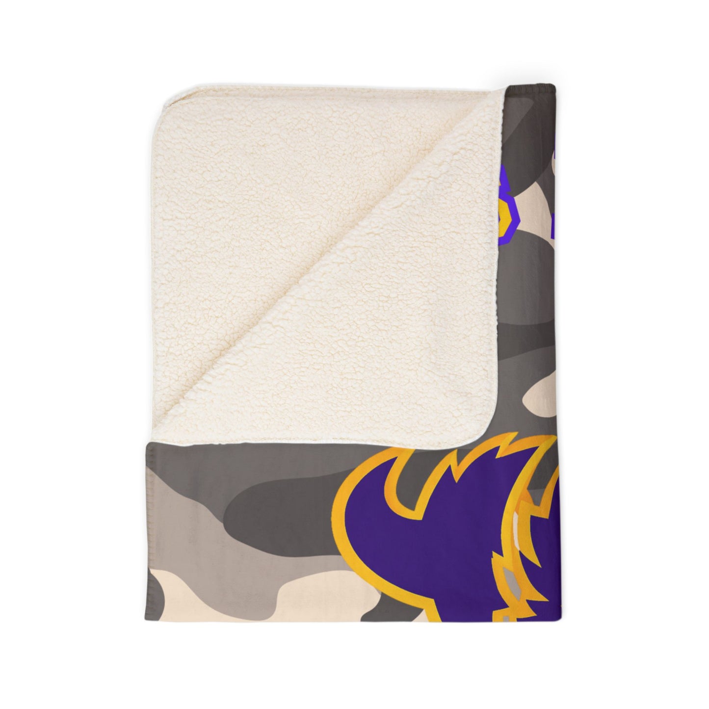 Cross Plains Buffaloes Camo Sherpa Blanket — Cozy School Spirit Throw
