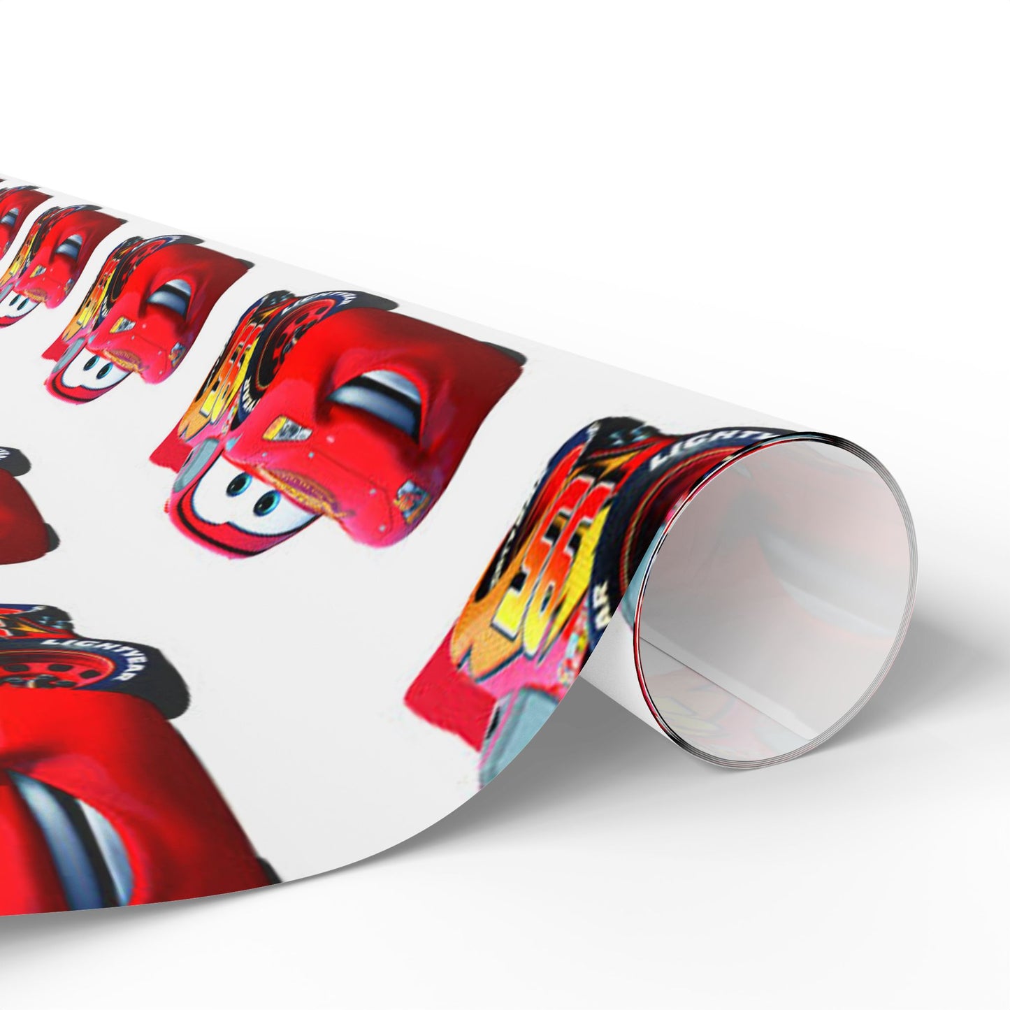 Kids Lightning Car Wrapping Paper – Red Race Car Gift Wrap for Boys’ Birthdays & Parties