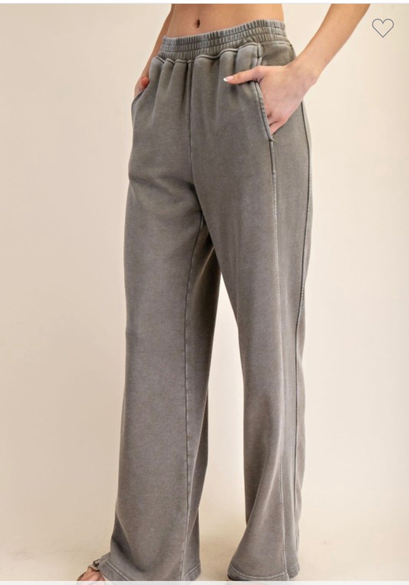 Wide Leg Mineral Wash Pants
