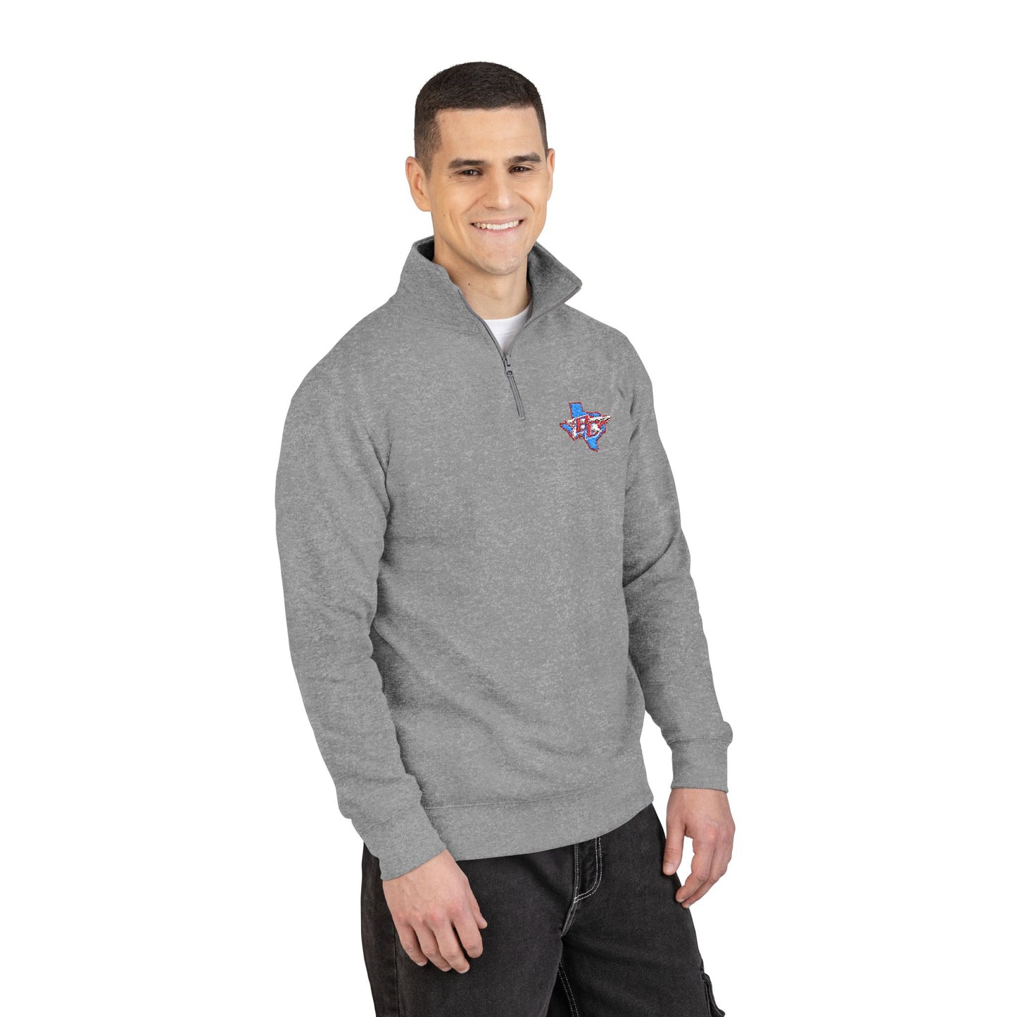 Texas Flag Patch Embroidered Fleece Pullover
