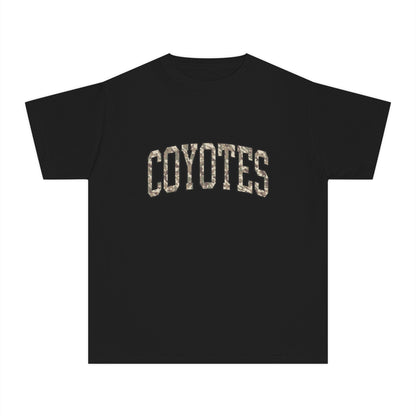 Coyotes Youth Tee — Camo Text Kids Shirt