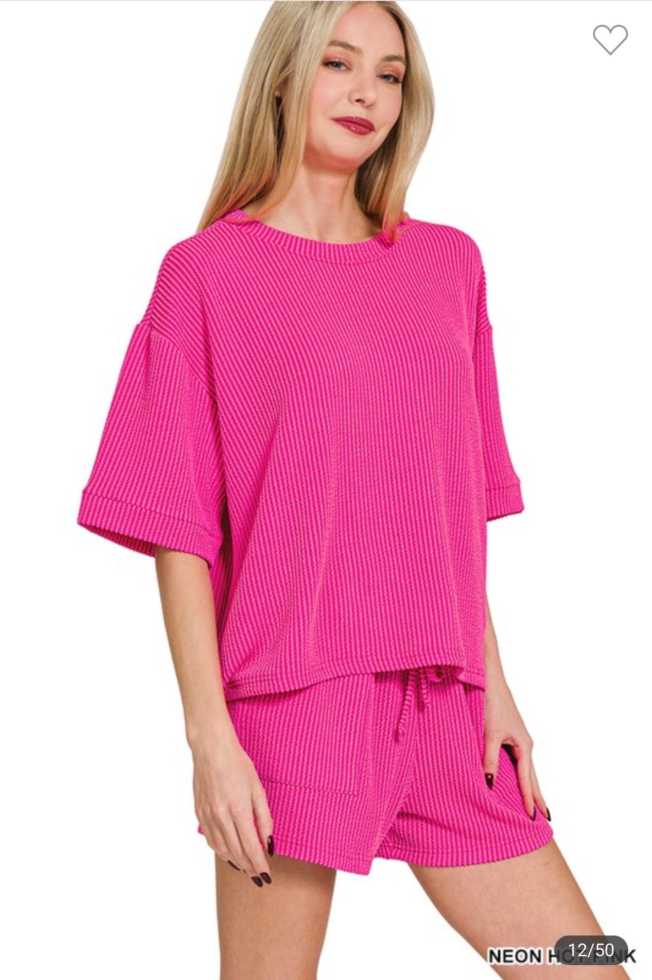 Raised Ribbed Short Set