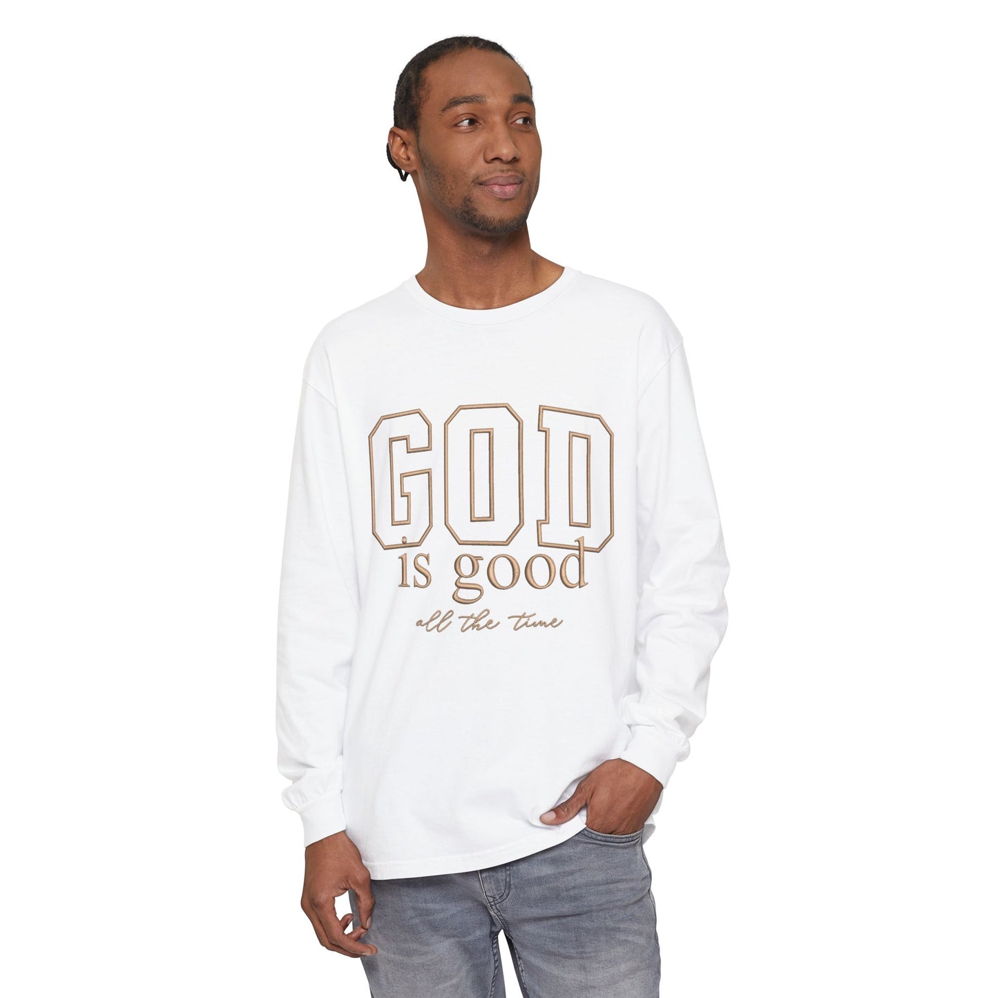 God Is Good Long Sleeve Tee — Faith-Based Inspirational Shirt