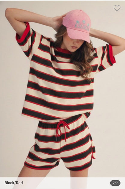 Striped Short Set