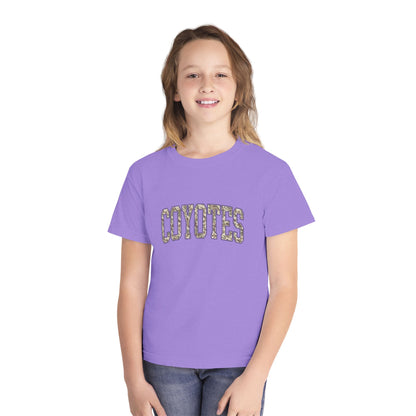 Coyotes Youth Tee — Camo Text Kids Shirt