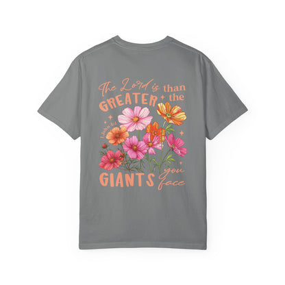 Floral 'Greater Than the Giants' T-Shirt