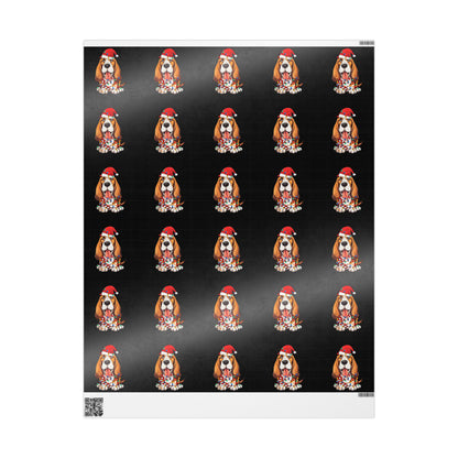 Basset Hound Santa Wrapping Paper - Cute Dog Christmas Gift Wrap