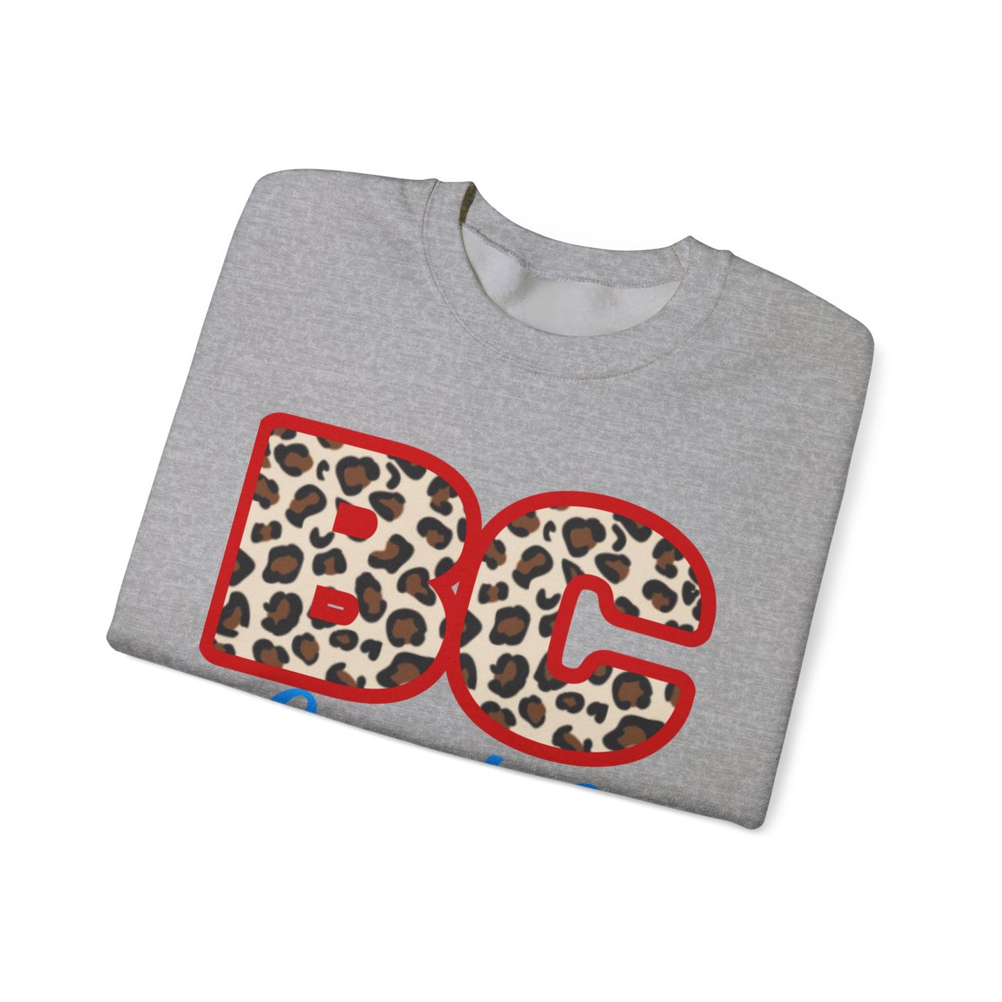 Crewneck Sweatshirt — BC Coyotes Leopard Print Team Logo