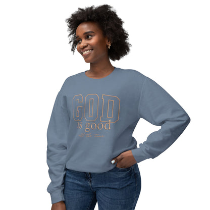 God Is Good Crewneck Sweatshirt — Faith-Based Inspirational Pullover