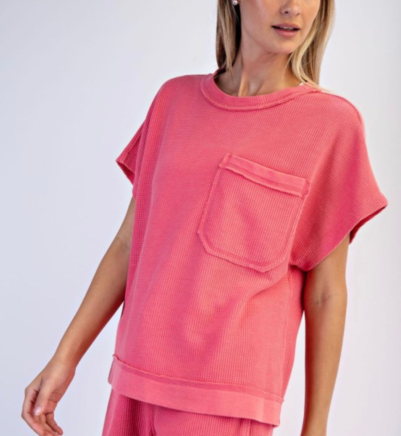 Mineral Wash Ribbed Pocket Tee