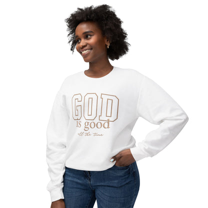 God Is Good Crewneck Sweatshirt — Faith-Based Inspirational Pullover