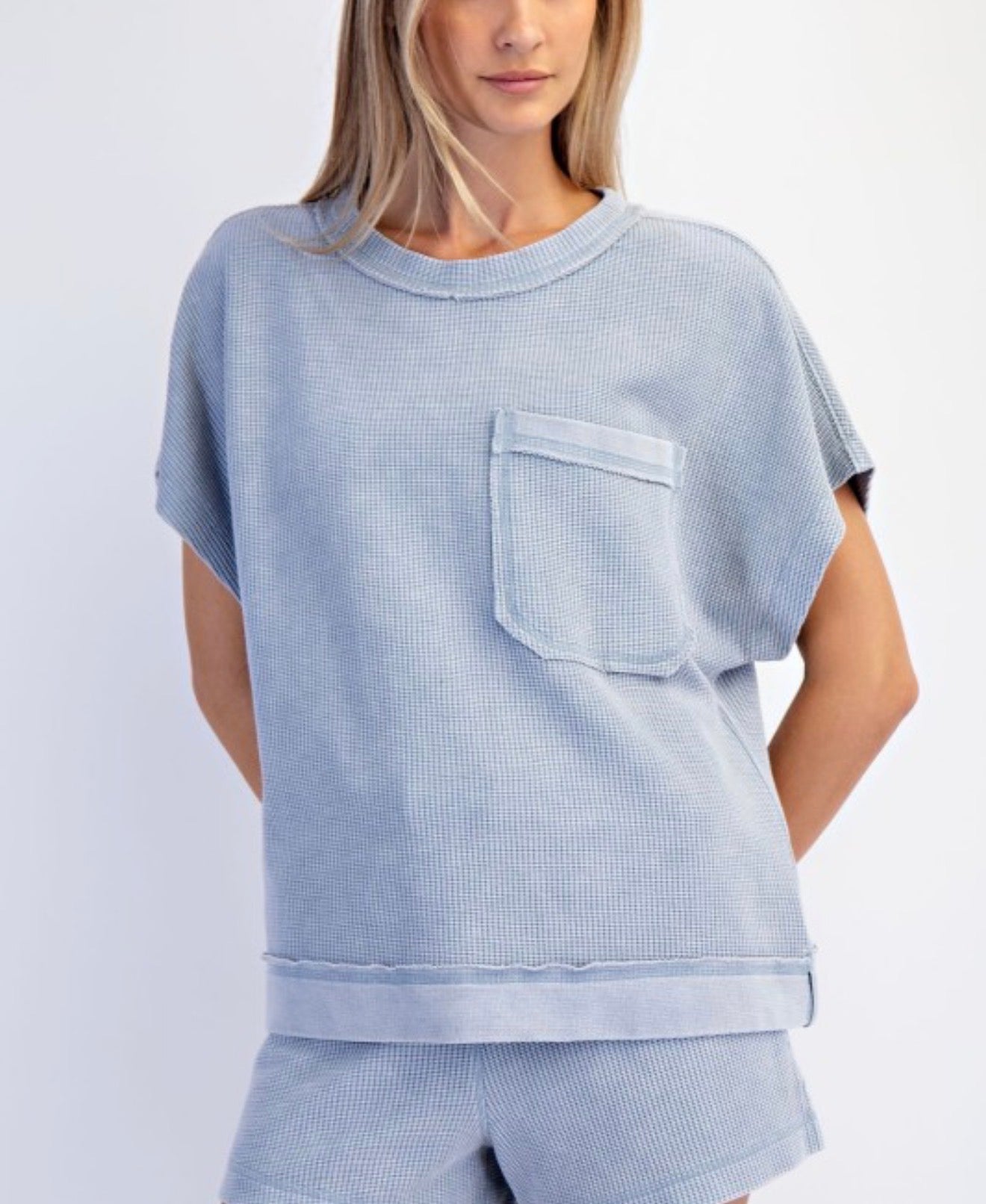 Mineral Wash Ribbed Pocket Tee