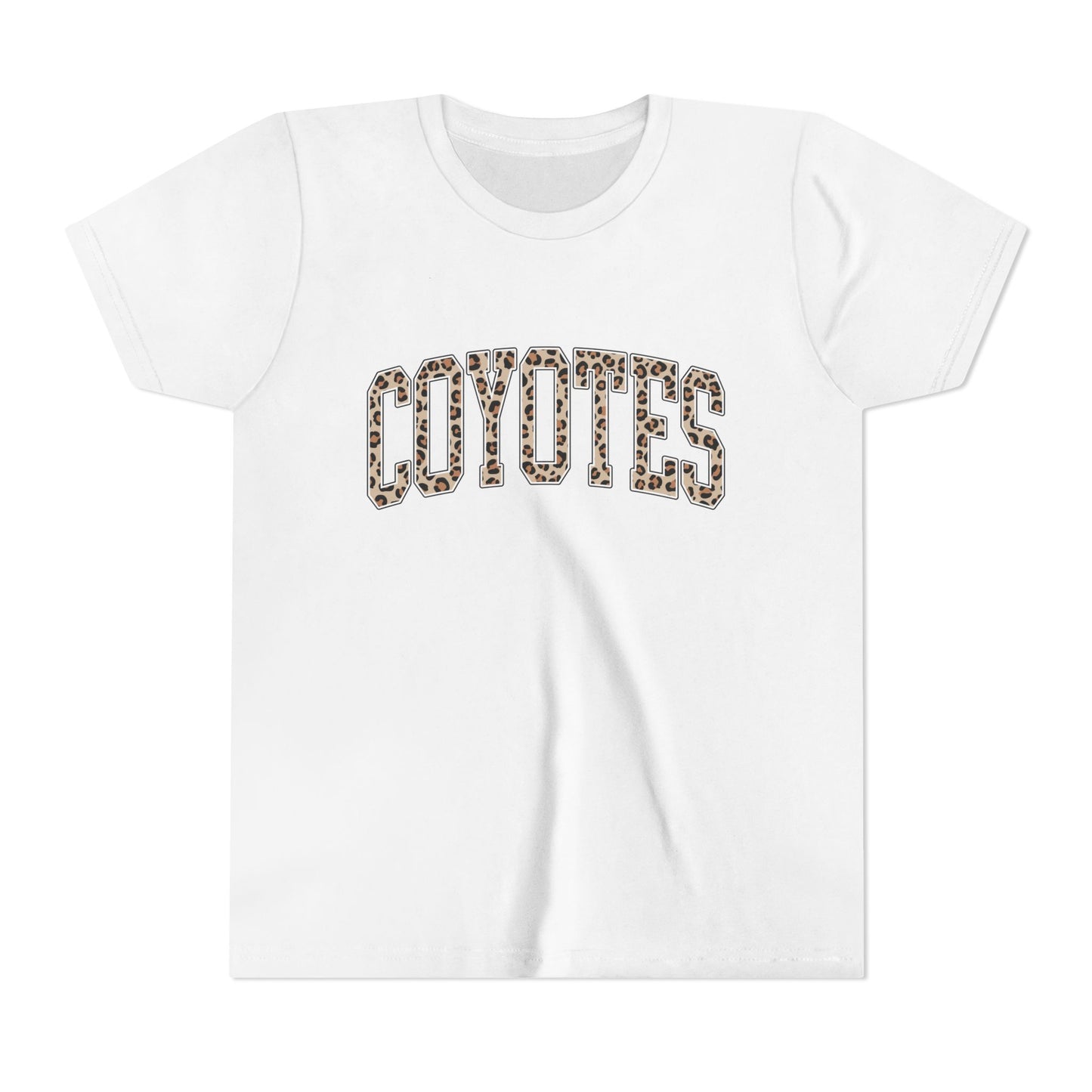 Coyotes Leopard Print Youth Tee — Kids Sports Mascot Shirt