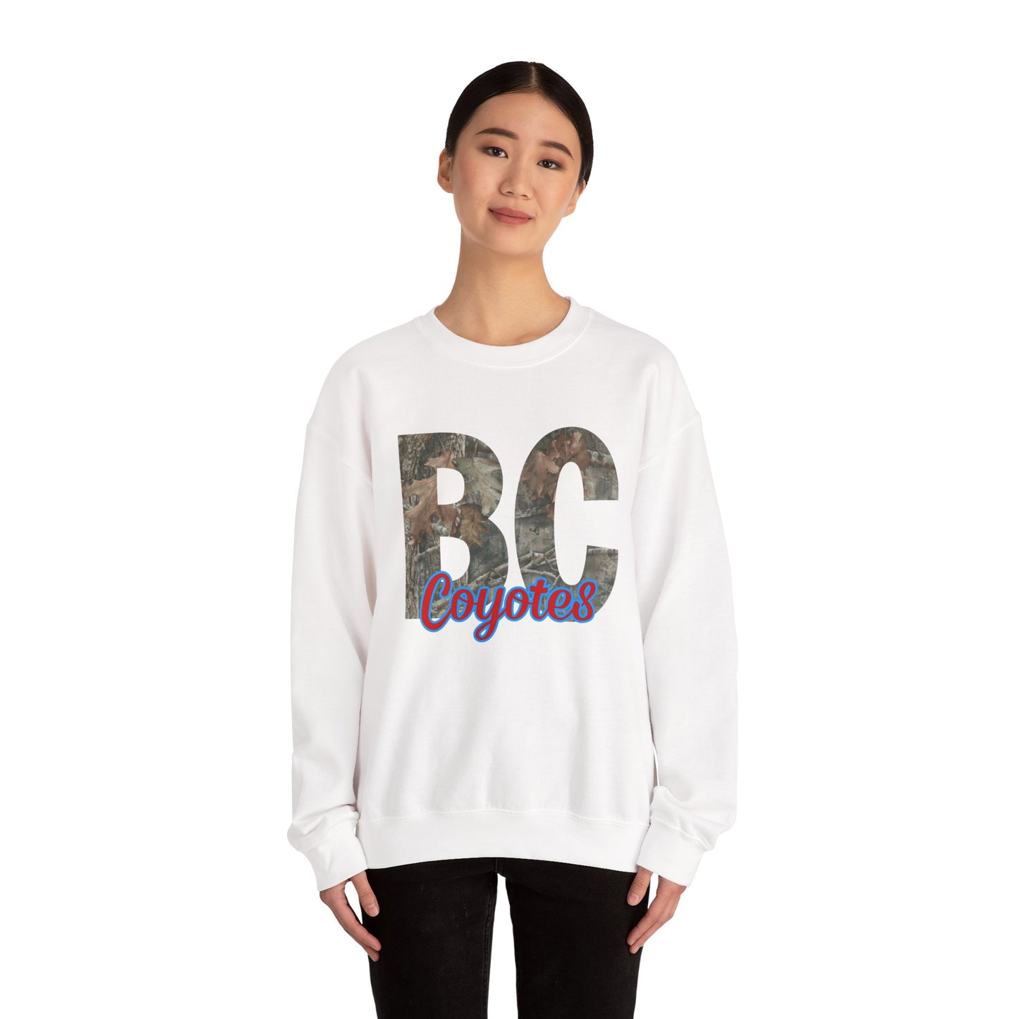 BC Coyotes Camo Lettering Sweatshirt — College Team Crewneck