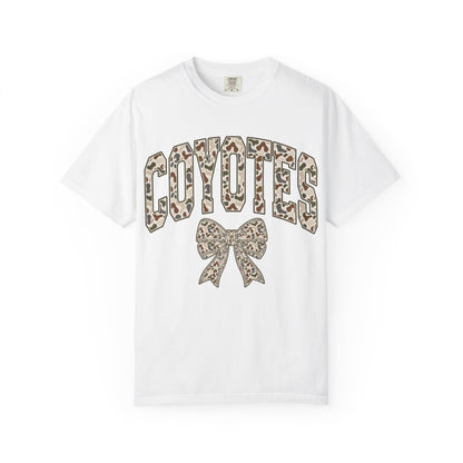 Coyotes Camo Print T-Shirt with Bow — Cute Animal Print Team Tee
