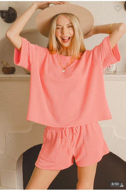 Raised Ribbed Short Set