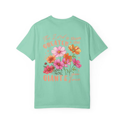 Floral 'Greater Than the Giants' T-Shirt