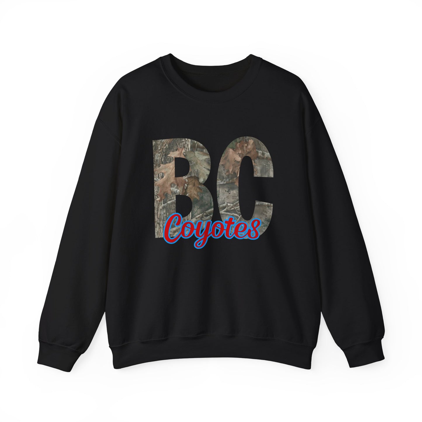 BC Coyotes Camo Lettering Sweatshirt — College Team Crewneck