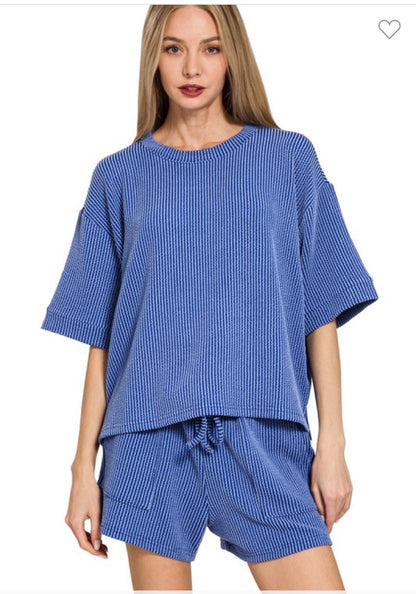 Raised Ribbed Short Set