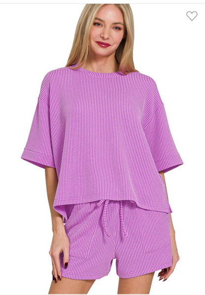Raised Ribbed Short Set